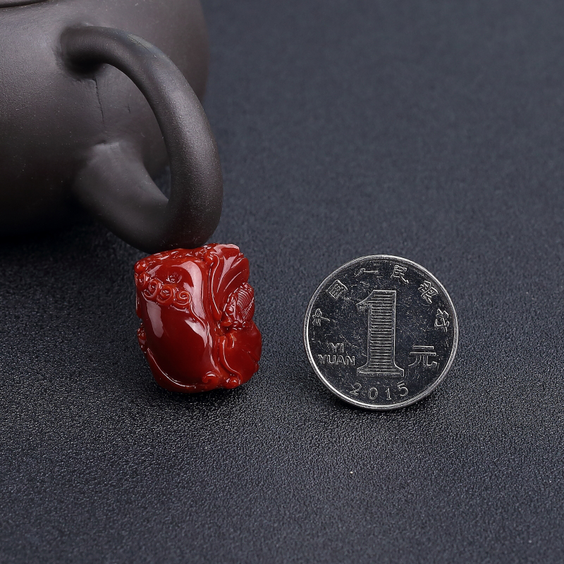 阿卡深红珊瑚福瓜吊坠-红掌柜