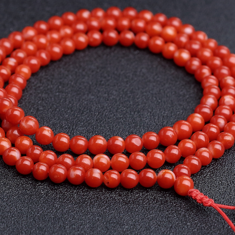 日本天然阿卡正红珊瑚佛珠-红掌柜