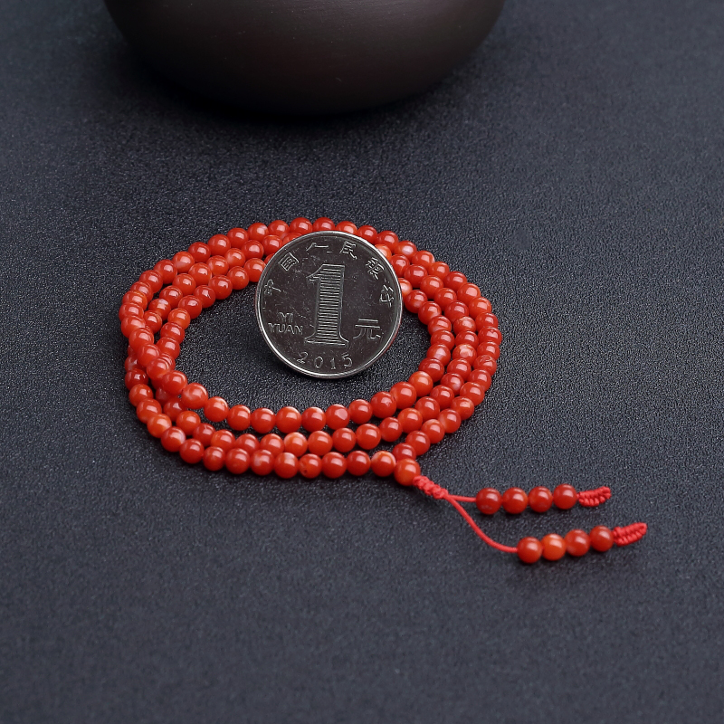 阿卡正红珊瑚108佛珠-红掌柜