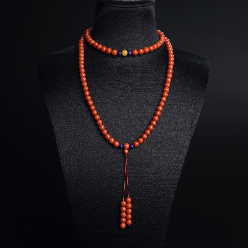 6mm沙丁红珊瑚项链-红掌柜