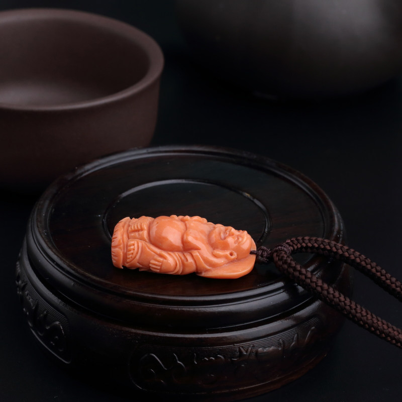 momo珊瑚笑佛吊坠-红掌柜