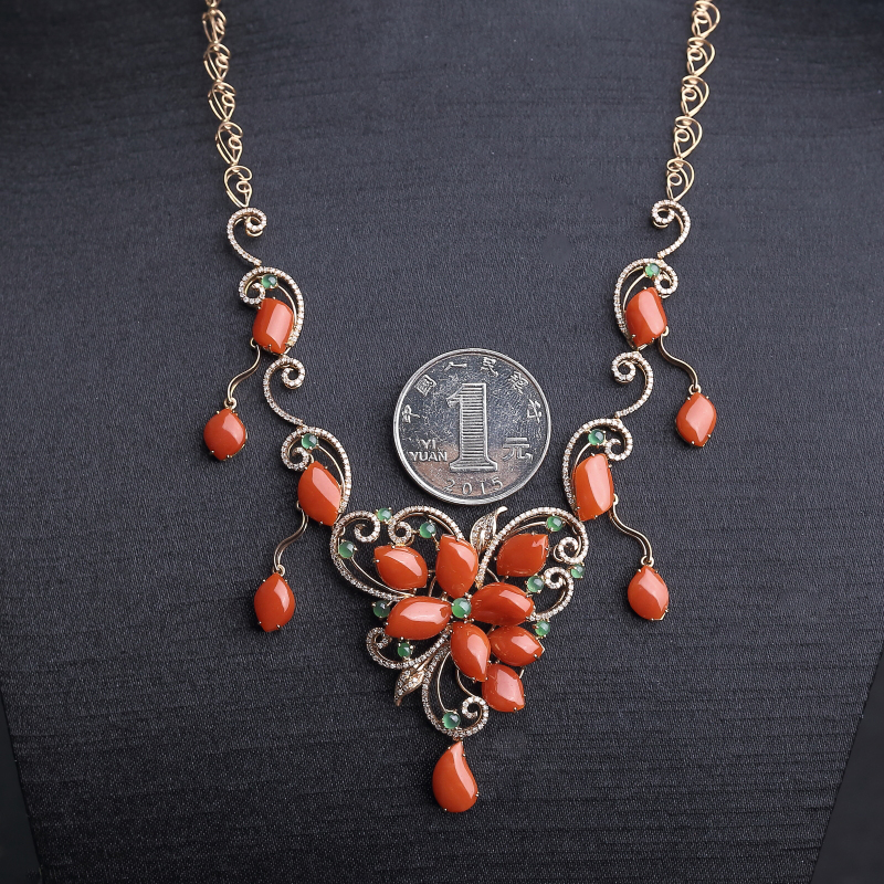 天然阿卡珊瑚项链 - 红掌柜