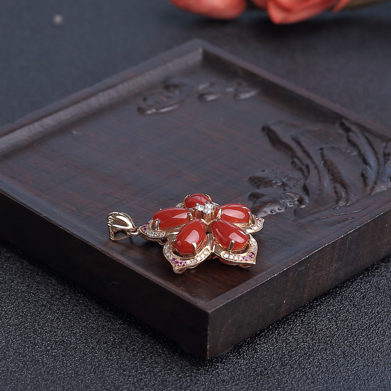 日本阿卡珊瑚吊坠 - 红掌柜