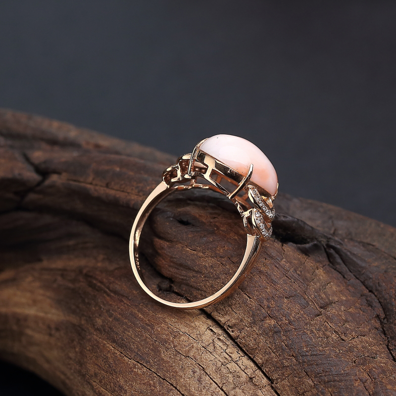 粉红珊瑚戒指 - 红掌柜