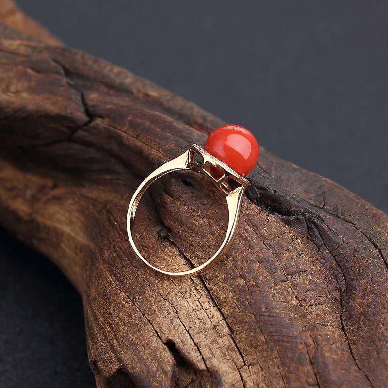 橘红珊瑚戒指 - 红掌柜