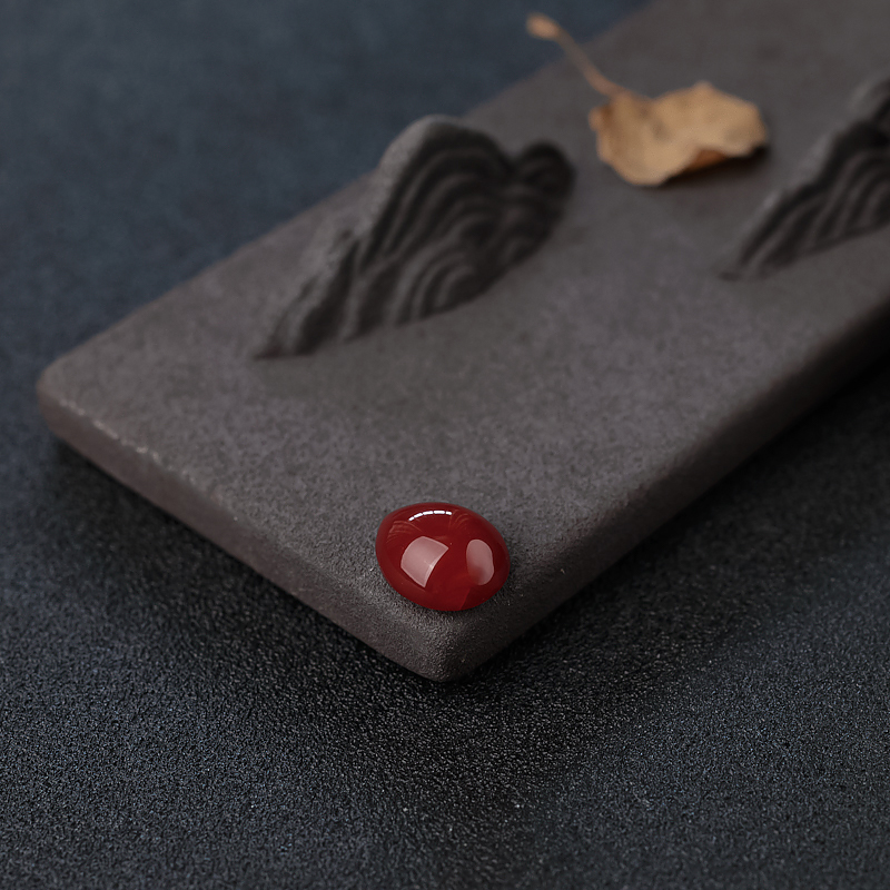 天然珊瑚戒面-红掌柜