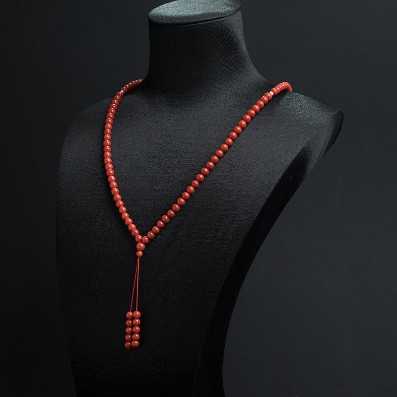 沙丁朱红珊瑚108佛珠-红掌柜