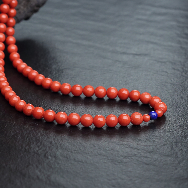 意大利天然沙丁珊瑚108佛珠-红掌柜
