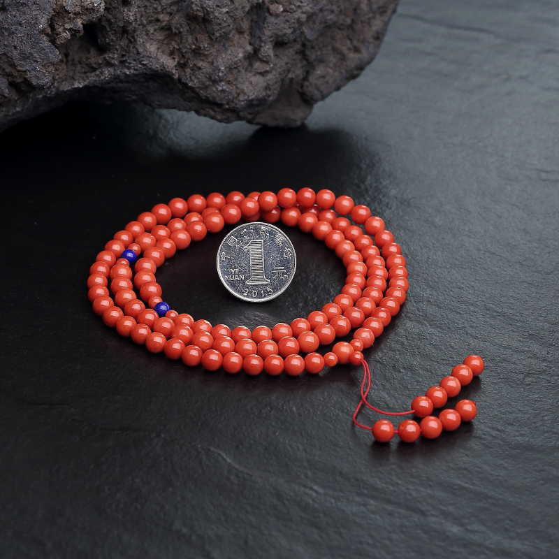沙丁朱红珊瑚108佛珠-红掌柜