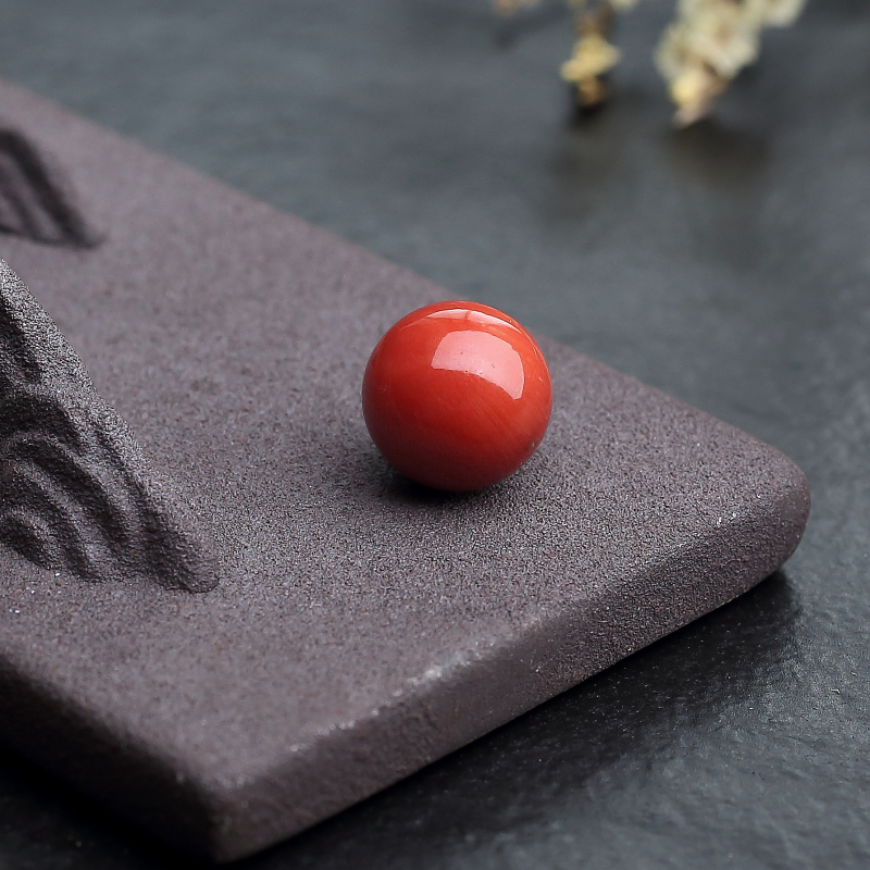 意大利天然沙丁珊瑚圆珠-红掌柜