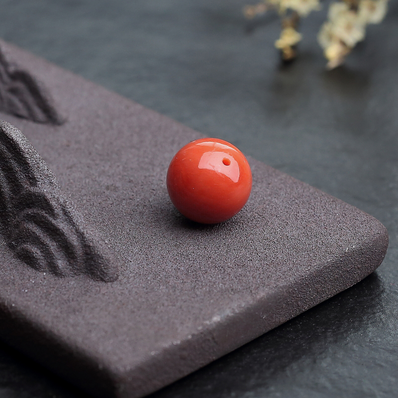 沙丁朱红珊瑚圆珠-红掌柜