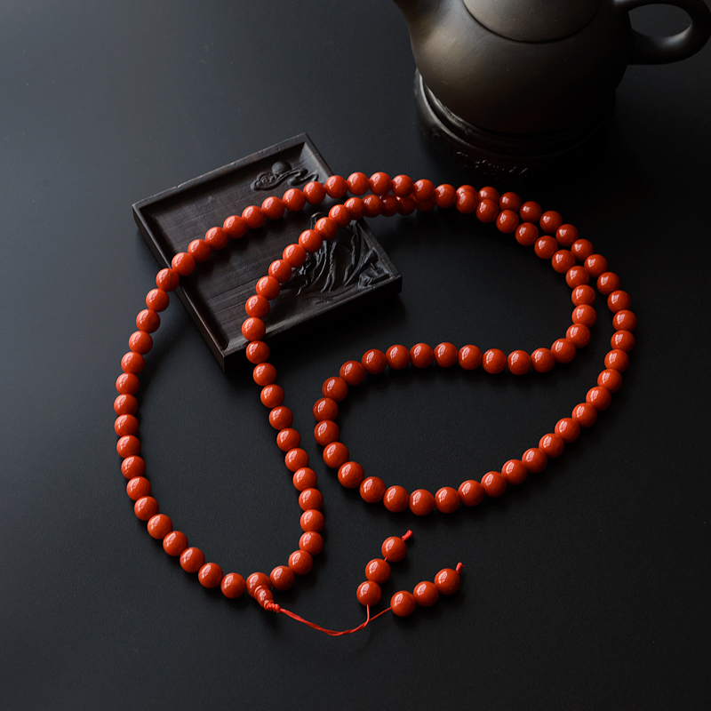 意大利沙丁红珊瑚佛珠 - 红掌柜