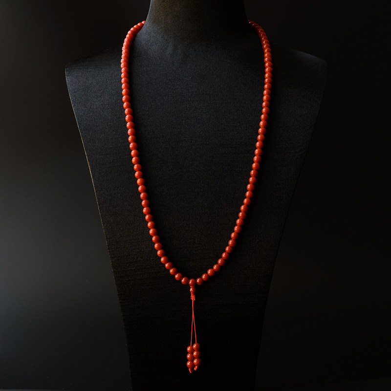 意大利天然沙丁红珊瑚佛珠 - 红掌柜