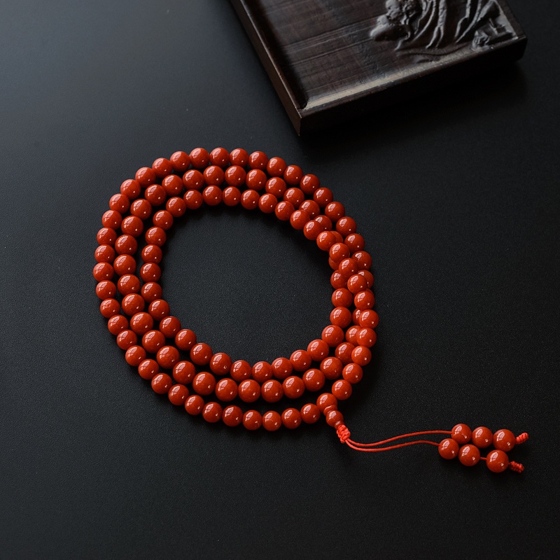 沙丁红珊瑚佛珠 - 红掌柜