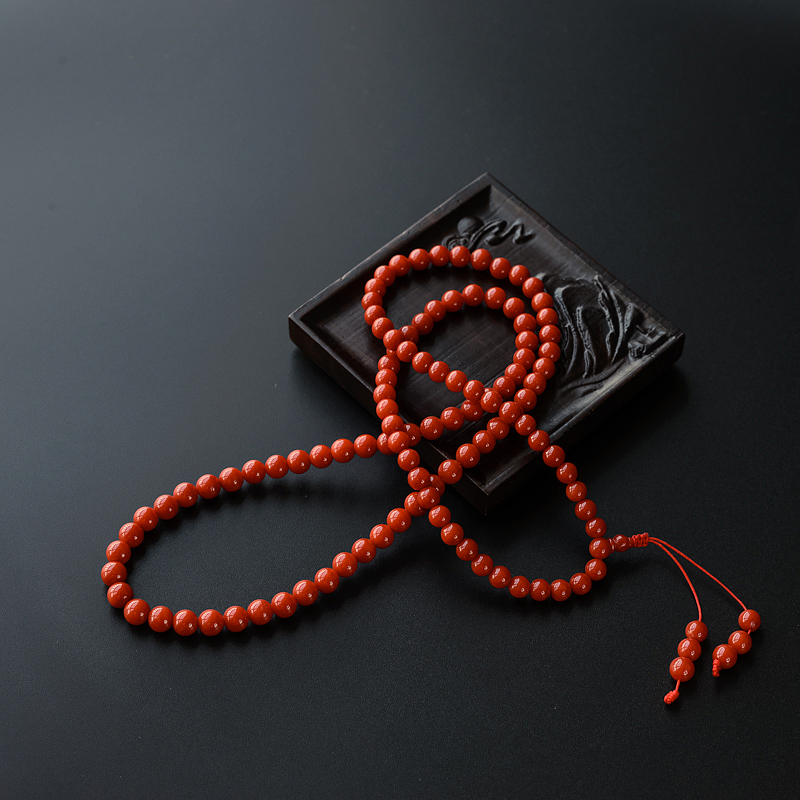意大利沙丁红珊瑚佛珠 - 红掌柜
