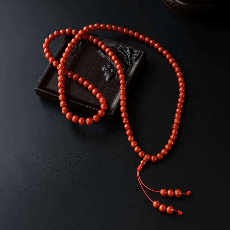 天然红珊瑚佛珠 - 红掌柜