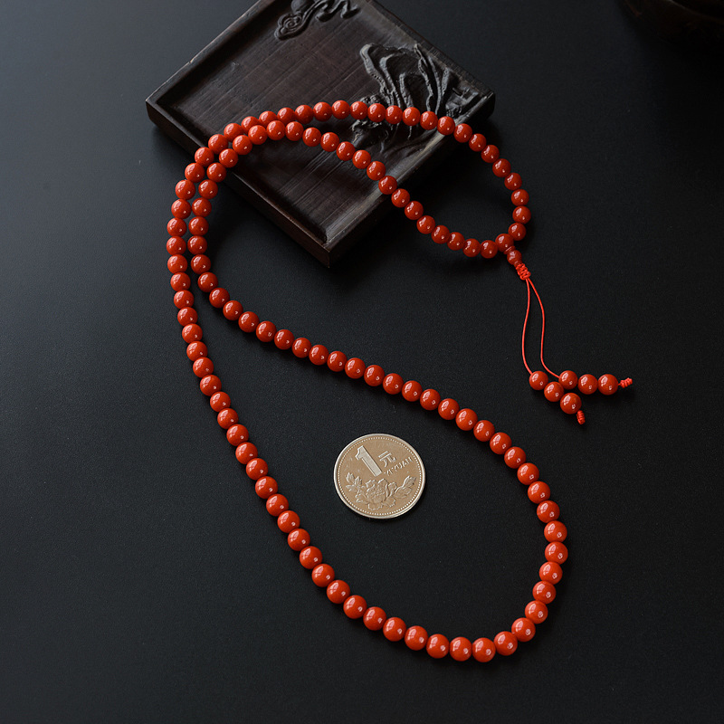 天然沙丁珊瑚佛珠 - 红掌柜