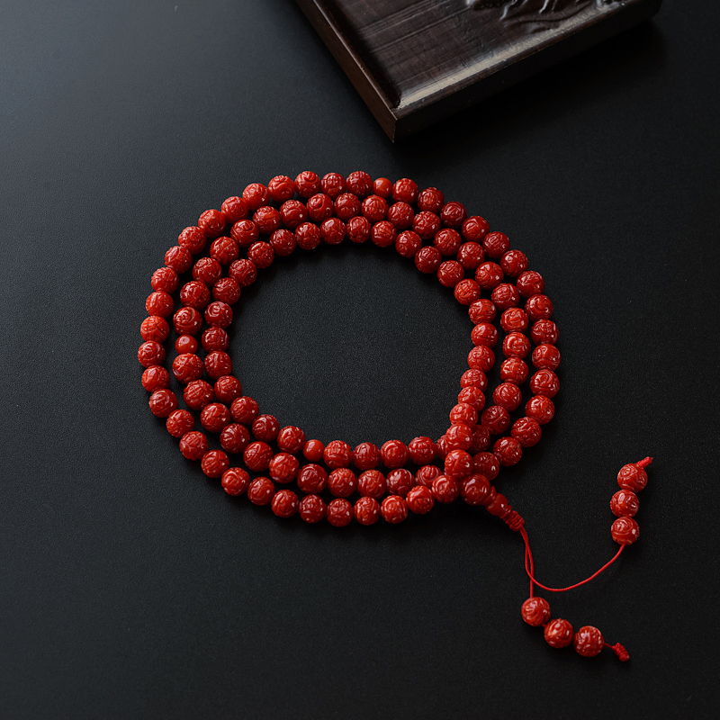 沙丁红珊瑚佛珠 - 红掌柜