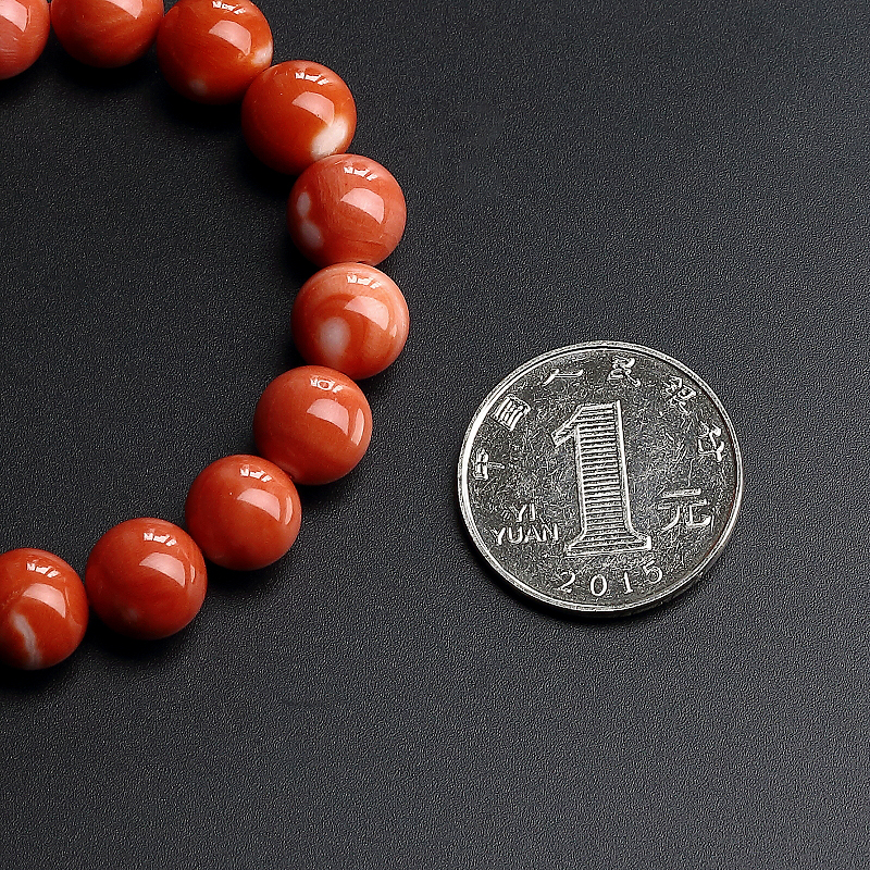 天然珊瑚圆珠手串-红掌柜