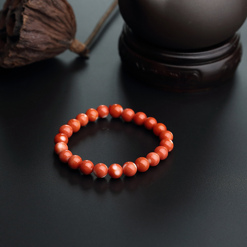 珊瑚圆珠手串-红掌柜