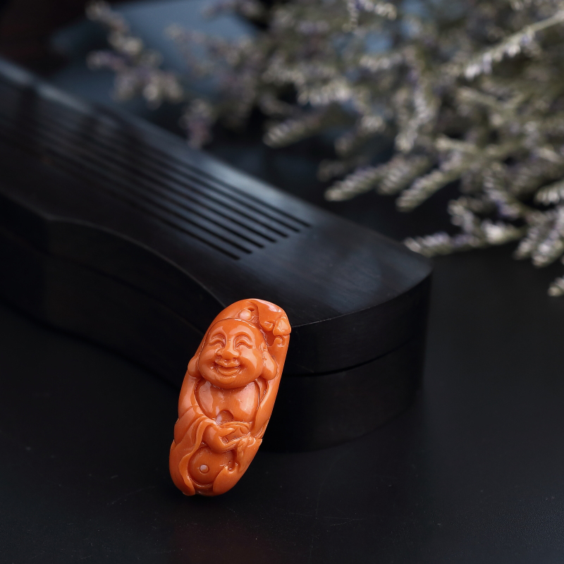 MOMO红珊瑚吊坠-红掌柜