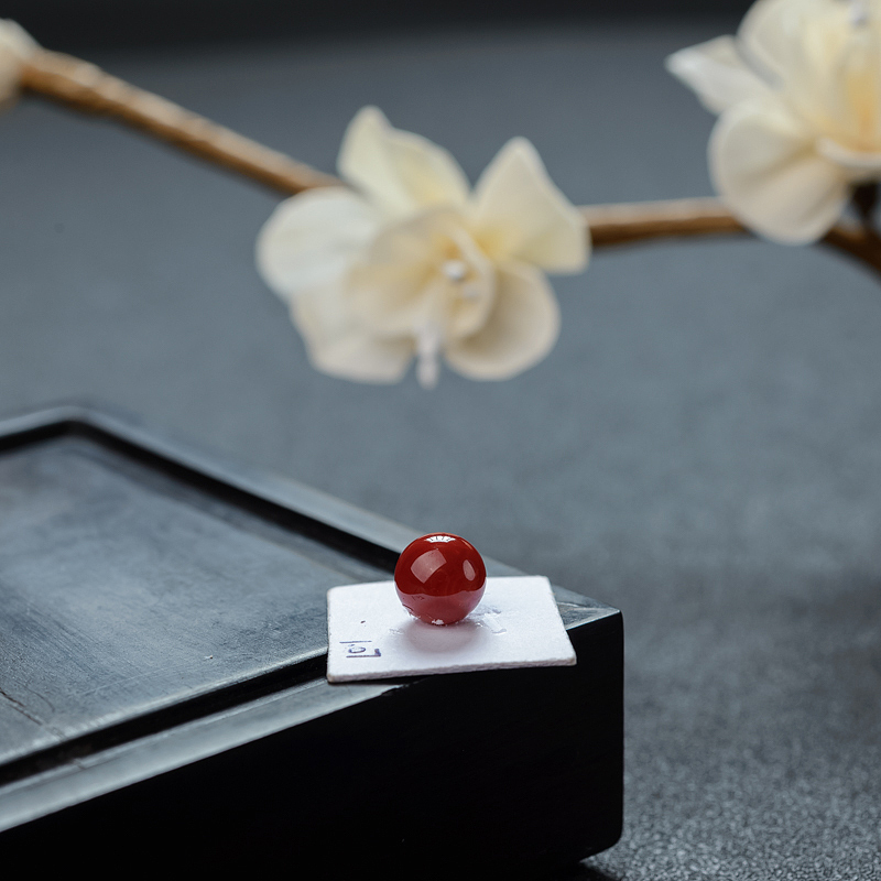 天然阿卡珊瑚圆珠- 红掌柜