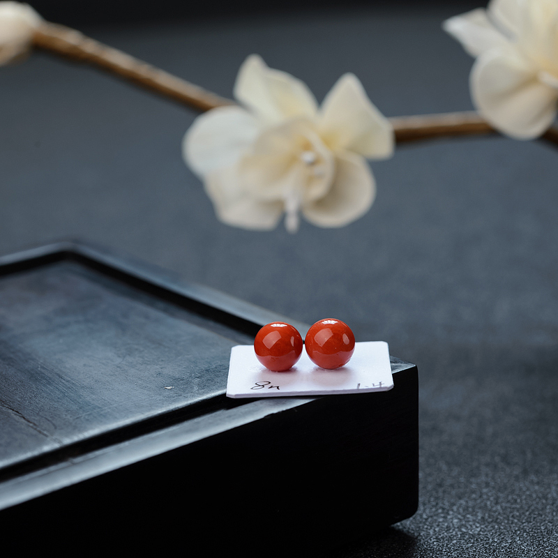 意大利天然沙丁珊瑚圆珠 - 红掌柜