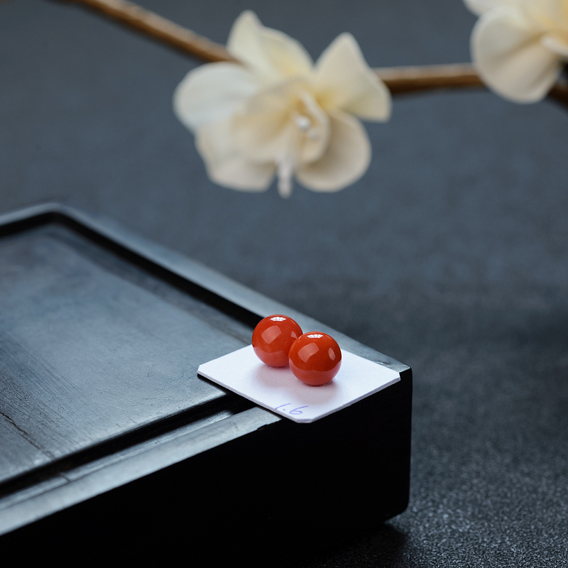 天然沙丁珊瑚圆珠 - 红掌柜