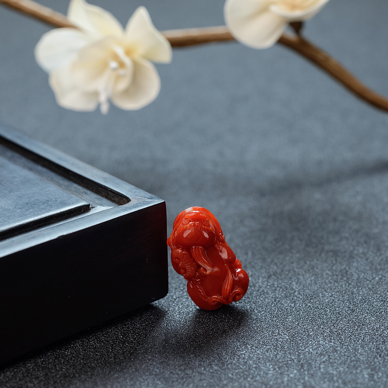 日本阿卡珊瑚吊坠 - 红掌柜