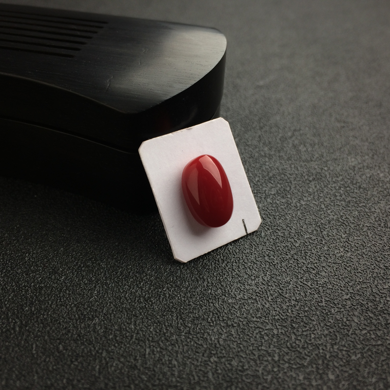 天然阿卡珊瑚戒面 - 红掌柜