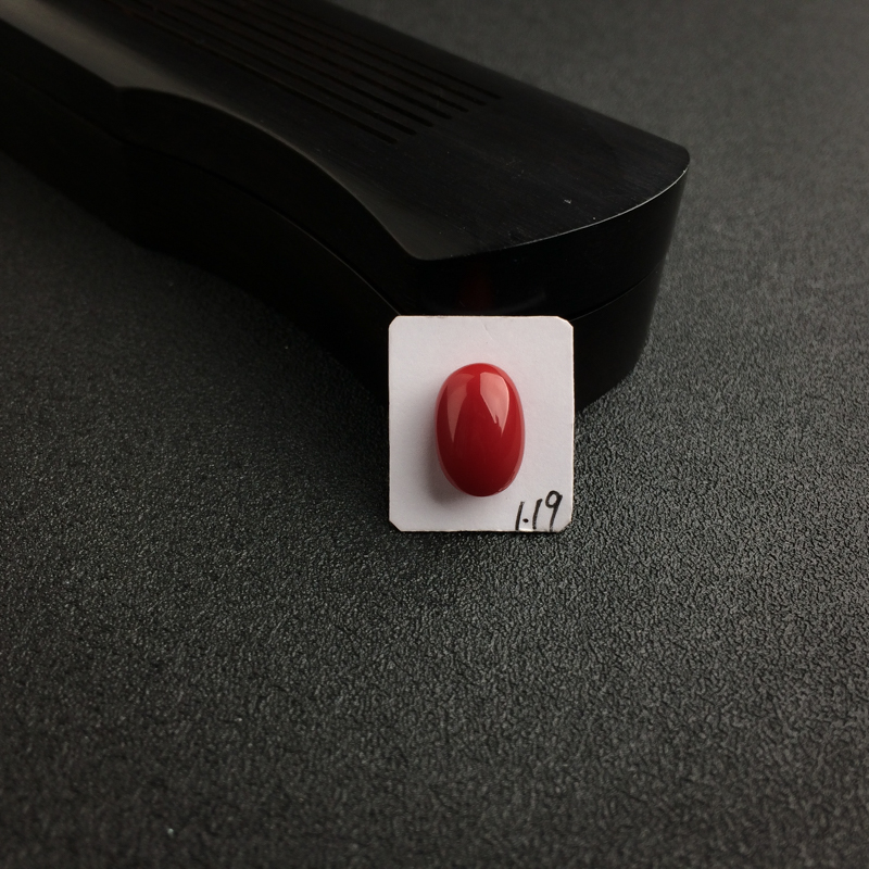 日本天然阿卡珊瑚戒面 - 红掌柜