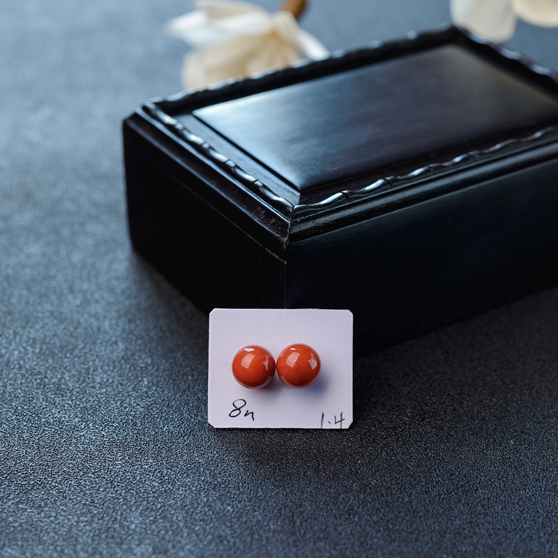 意大利天然沙丁红珊瑚圆珠 - 红掌柜
