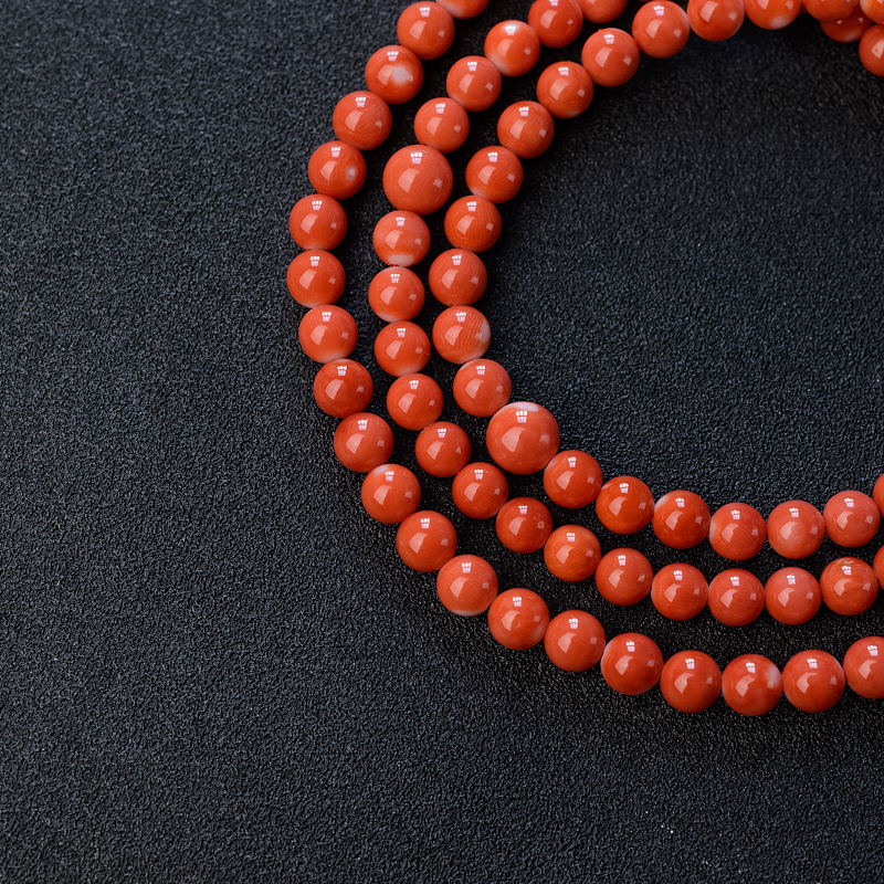 5.5mm台湾天然MOMO珊瑚手串-红掌柜