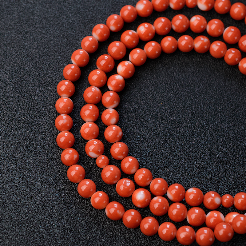5.5mm台湾天然MOMO珊瑚手串-红掌柜