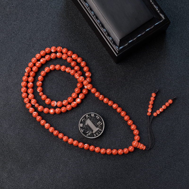 MOMO珊瑚佛珠手串-红掌柜