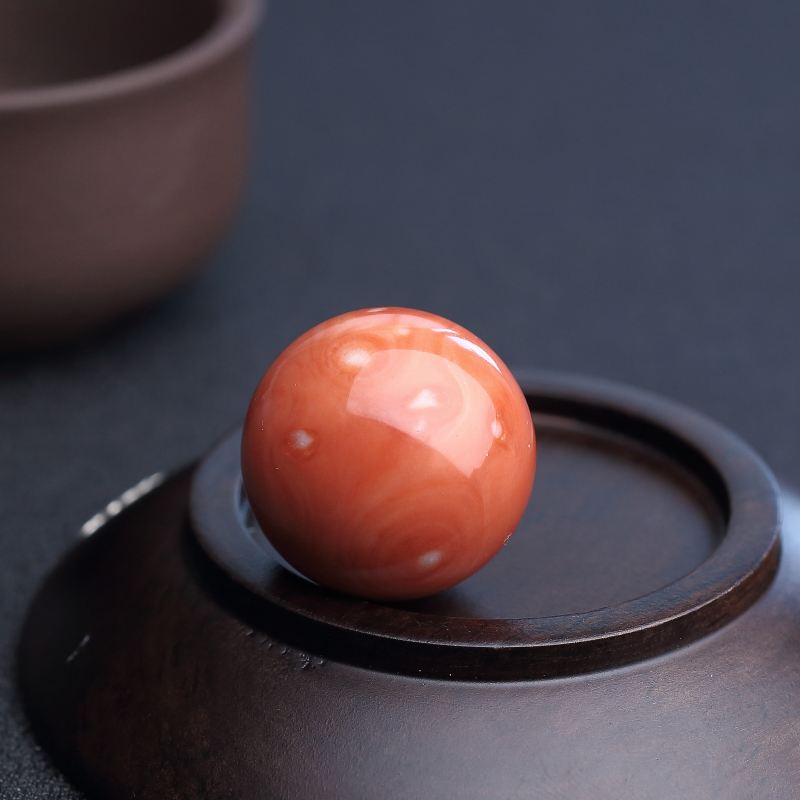 台湾天然MOMO珊瑚圆珠-红掌柜