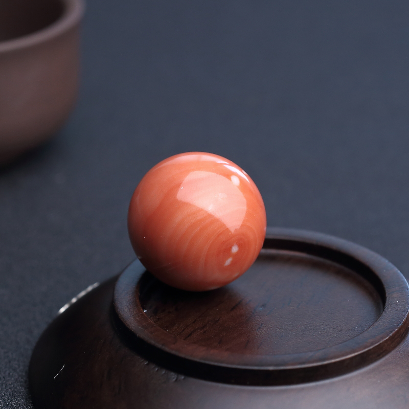 台湾天然珊瑚圆珠-红掌柜