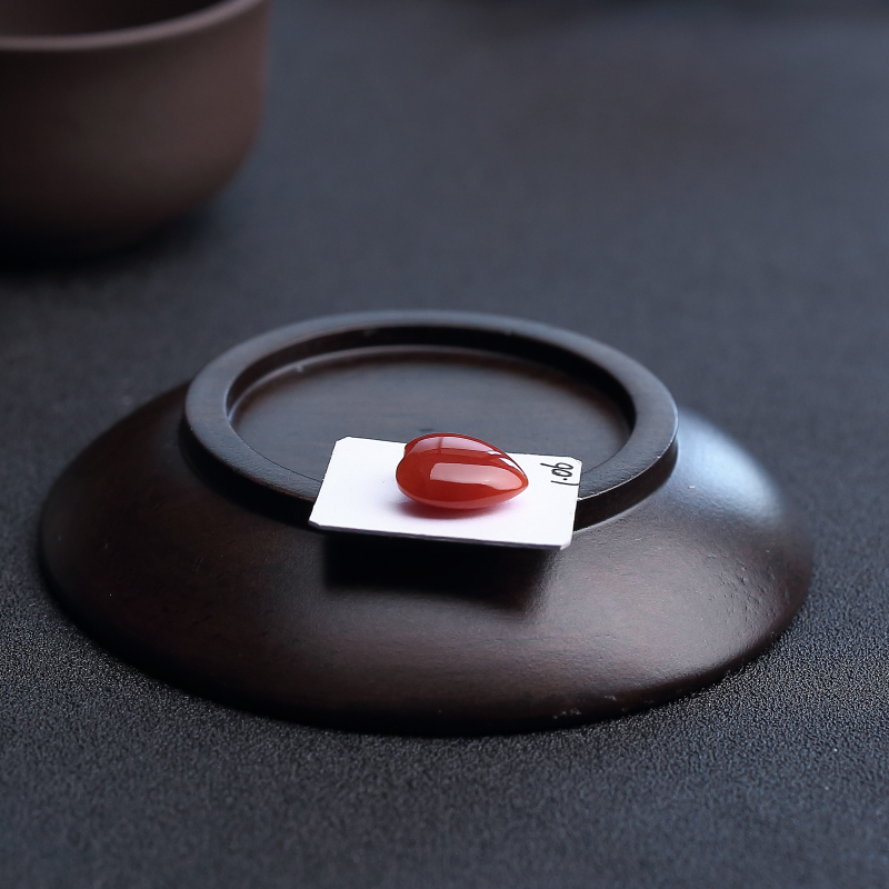 日本天然珊瑚心形戒面-红掌柜