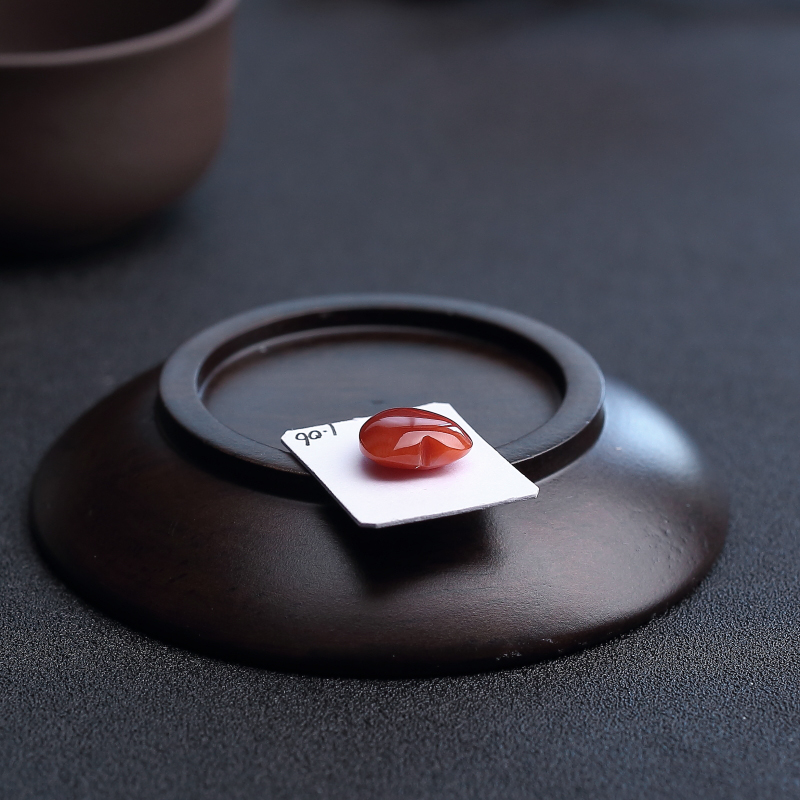 阿卡珊瑚心形戒面-红掌柜