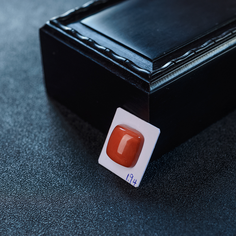 天然MOMO红珊瑚戒面-红掌柜