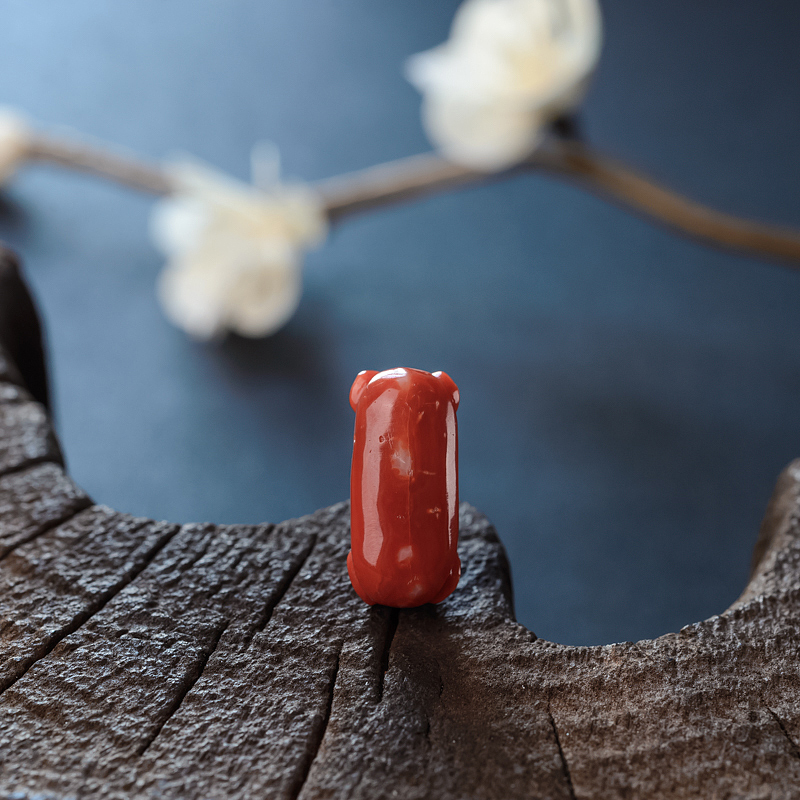 日本天然红珊瑚如意吊坠-红掌柜