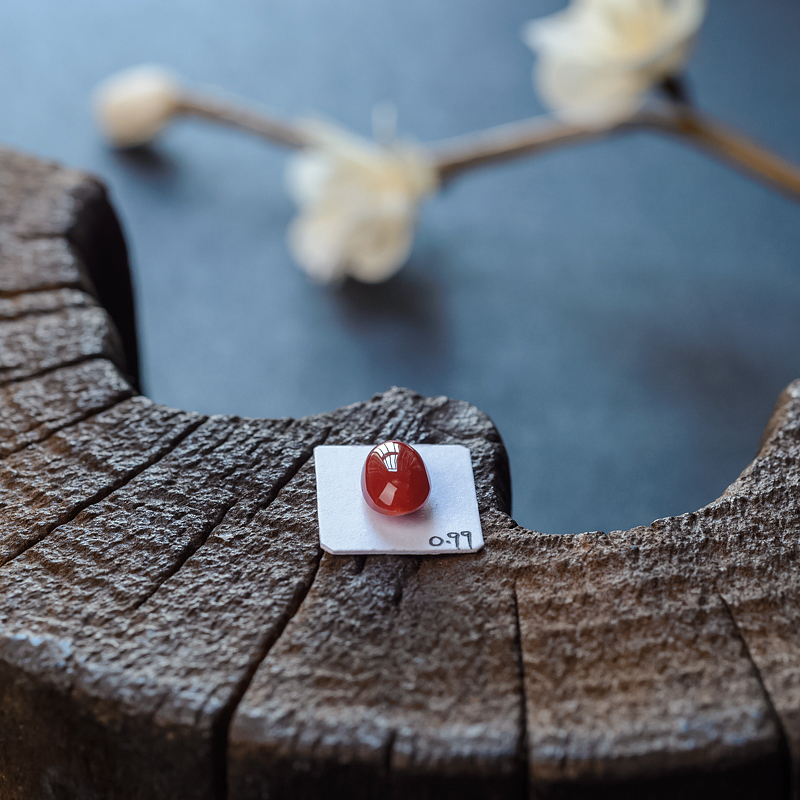 日本天然红珊瑚戒面-红掌柜