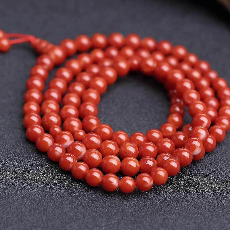 日本天然阿卡珊瑚108佛珠-红掌柜