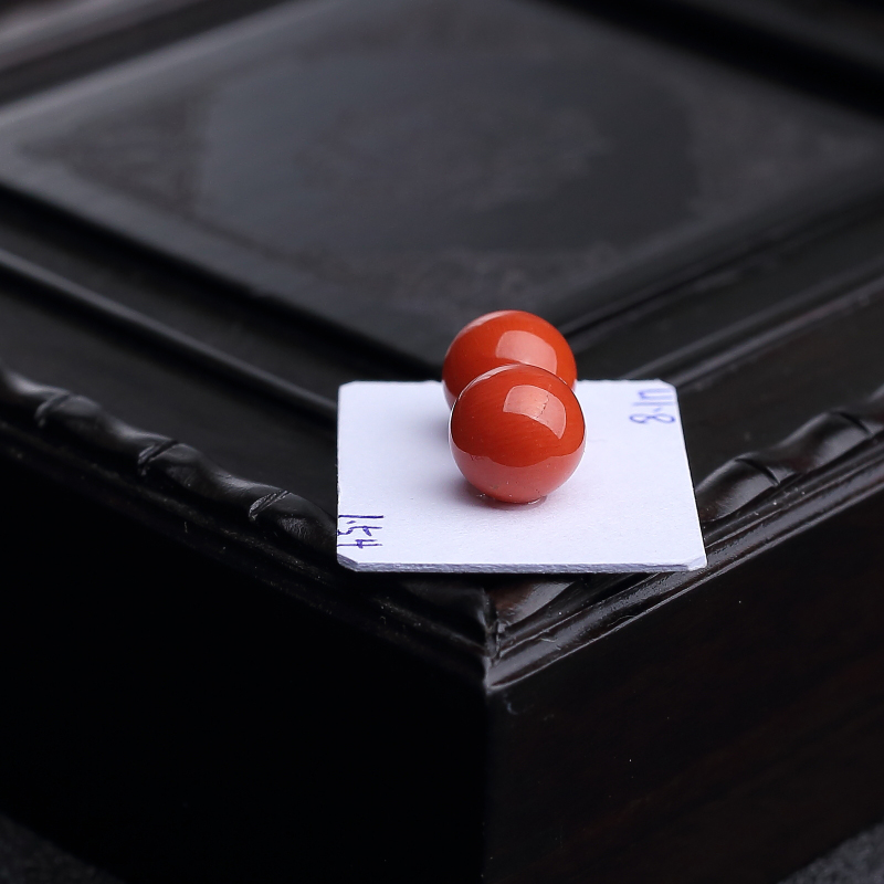 沙丁朱红珊瑚圆珠-红掌柜