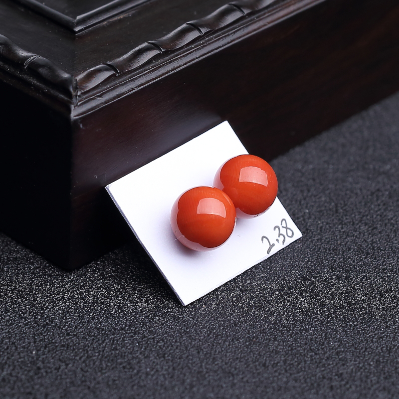 意大利沙丁朱红珊瑚圆珠-红掌柜