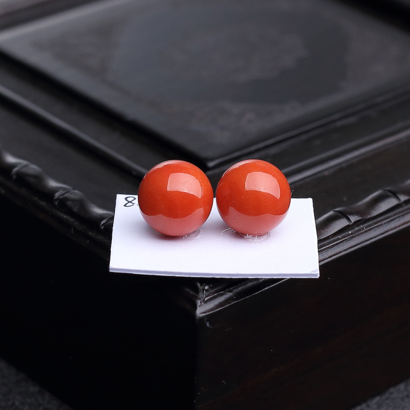 意大利天然朱红珊瑚圆珠-红掌柜