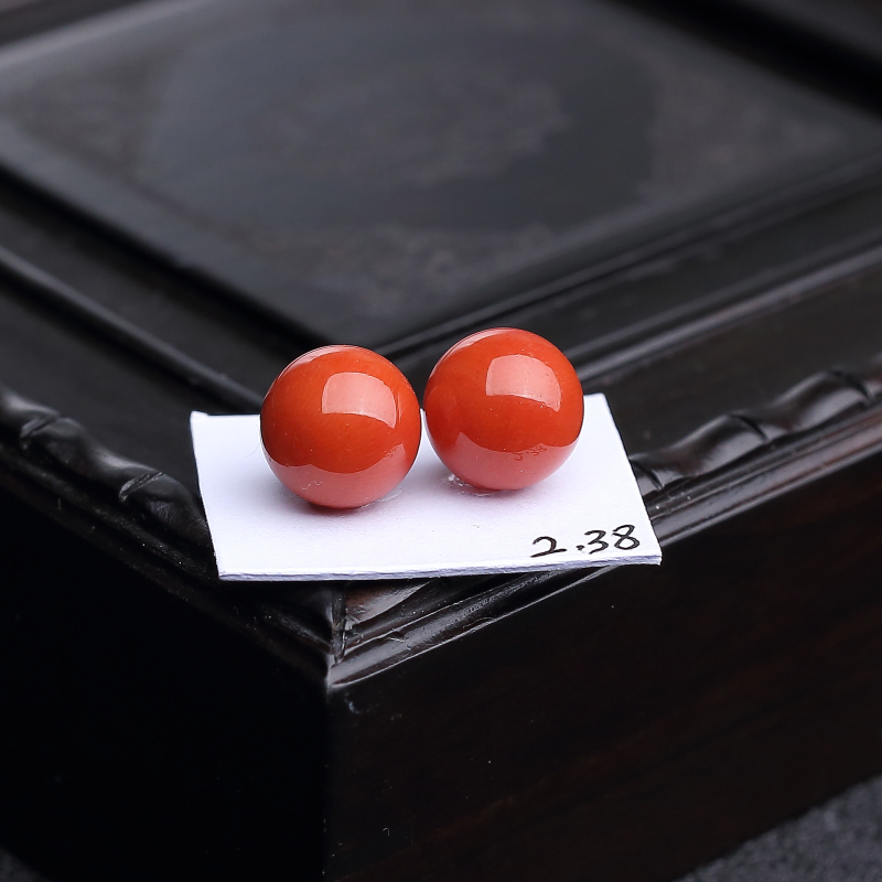 沙丁朱红珊瑚圆珠-红掌柜