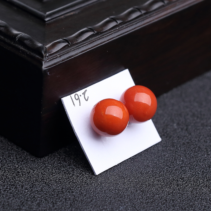 意大利沙丁朱红珊瑚圆珠-红掌柜