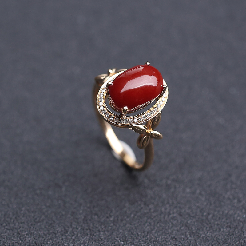 阿卡深红珊瑚戒指-红掌柜