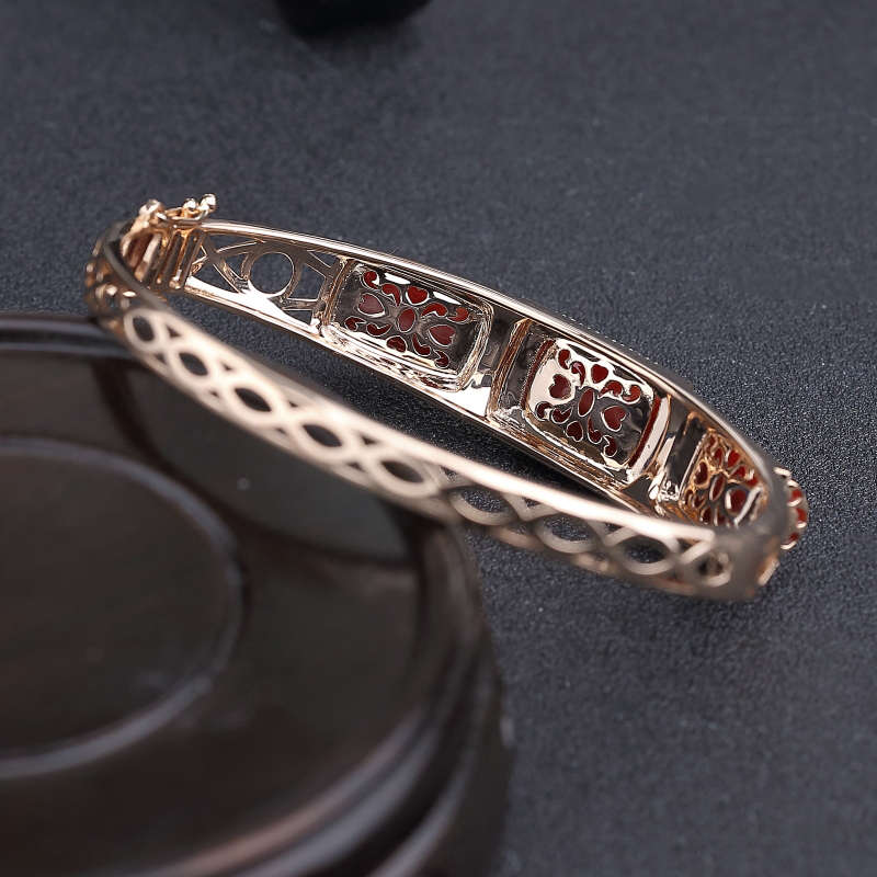 镶钻阿卡正红珊瑚手镯-红掌柜